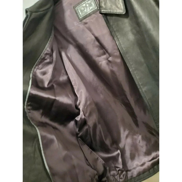 Vintage Mens Black Leather Jacket by Reilly Olmes Collection Size M As Is - Picture 11 of 12